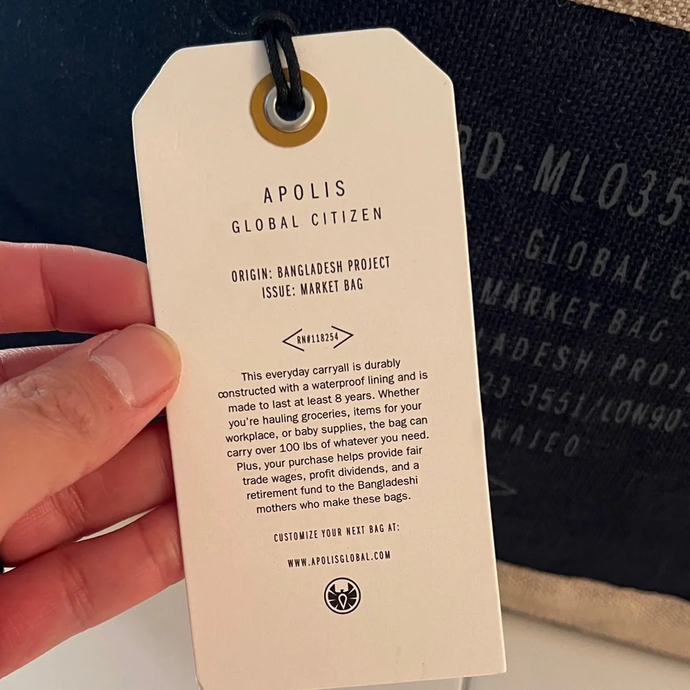 Apolis Global Citizen Jute Tote: Floral Bouquet Design Orig $78 - Picture 5 of 10